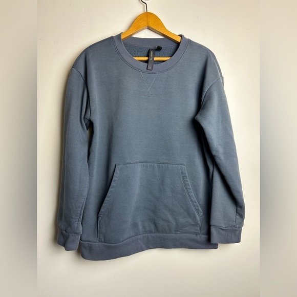 Mondetta Men's Gray Sweatshirt M Minimalist Kangaroo Pockets Fleece Neutral - Picture 2 of 13